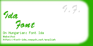 ida font business card